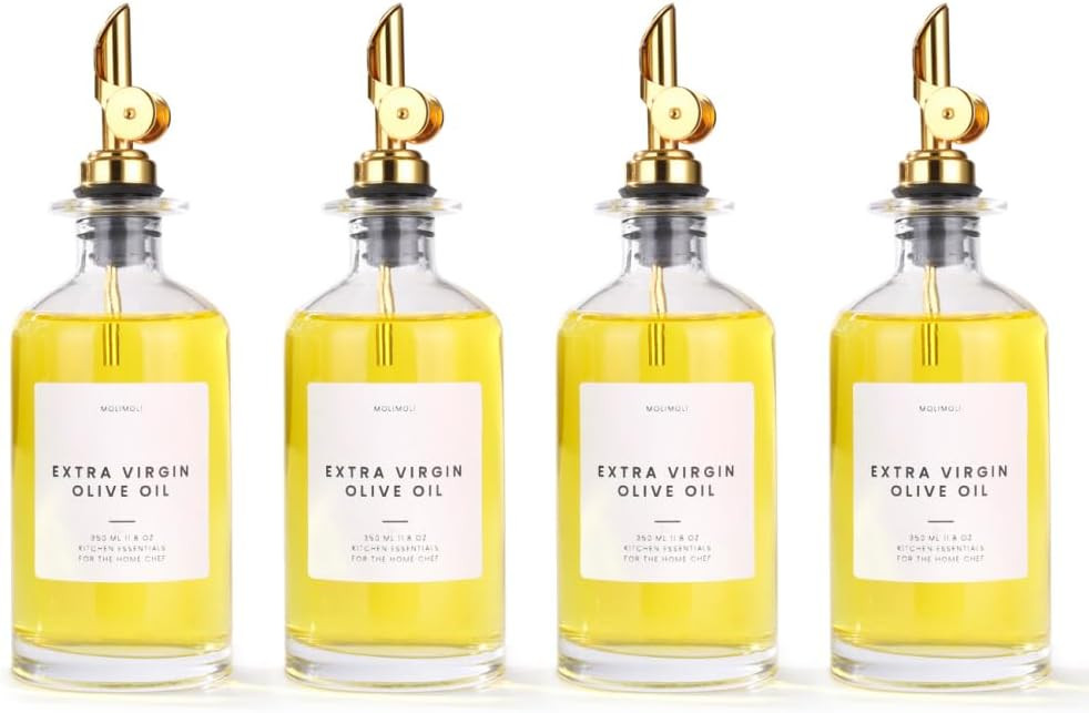 Molimoli Glass Olive Oil Cruet Set - 350ml Bottles With Weighted Pourers, Set of 4 | Amazon (US)