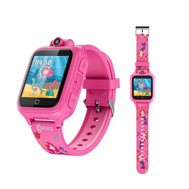 Contixo Smart Watch for Kids, Aged 3-12 Years old - HD Touch Screen with Camera and Games - Pink | Walmart (US)
