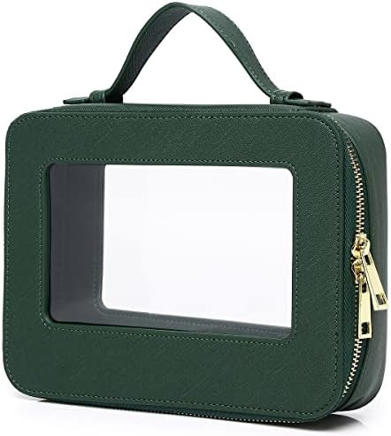 Pinkmik Clear Makeup Bag for Women Waterproof Travel Makeup Case Portable Cosmetic Case Toiletry ... | Amazon (US)