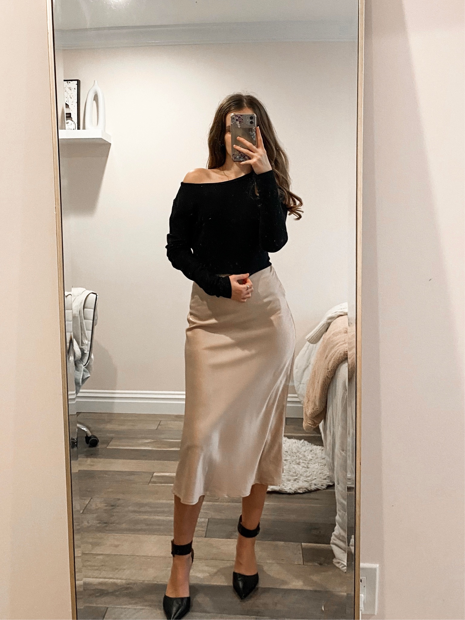 A satin slip skirt paired a black long sleeve top, and black pumps makes a cute holiday outfit.
.
.
.
.
.
.
.
Fall outfits | skirt outfit | skirt and sweater | skirt fall | midi skirt and sweater | satin skirt and sweater | cream satin skirt | Christmas skirt | midi fall skirt | holiday skirt | long skirt | satin skirt outfit | fall tops | basic tops | off shoulder top | black heels | slingback heels | fall fashion | fall shoes | black pumps | outfit ideas | outfit inspo | thanksgiving outfit | holiday looks | holiday party outfit | 

Sale #LTKFind #LTKunder50 #LTKunder100 #LTKsalealert #LTKfindsunder50 #LTKfindsunder100 #LTKstyletip #LTKworkwear #LTKtravel #LTKshoecrush #LTKitbag

#LTKGiftGuide #LTKHoliday #LTKSeasonal #LTKU