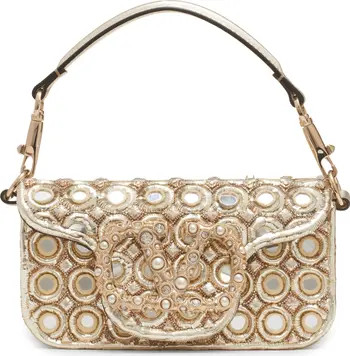 Valentino Garavani Small Locò Jeweled & Beaded Leather Shoulder Bag | Nordstrom | Nordstrom