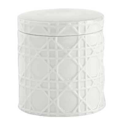 Wicker Cotton Jar White - Cassadecor | Target