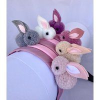 Bunny Headband - Easter Headband - Headbands For Girls - Rabbit Pink Bunny Ears - Headband Women | Etsy (US)