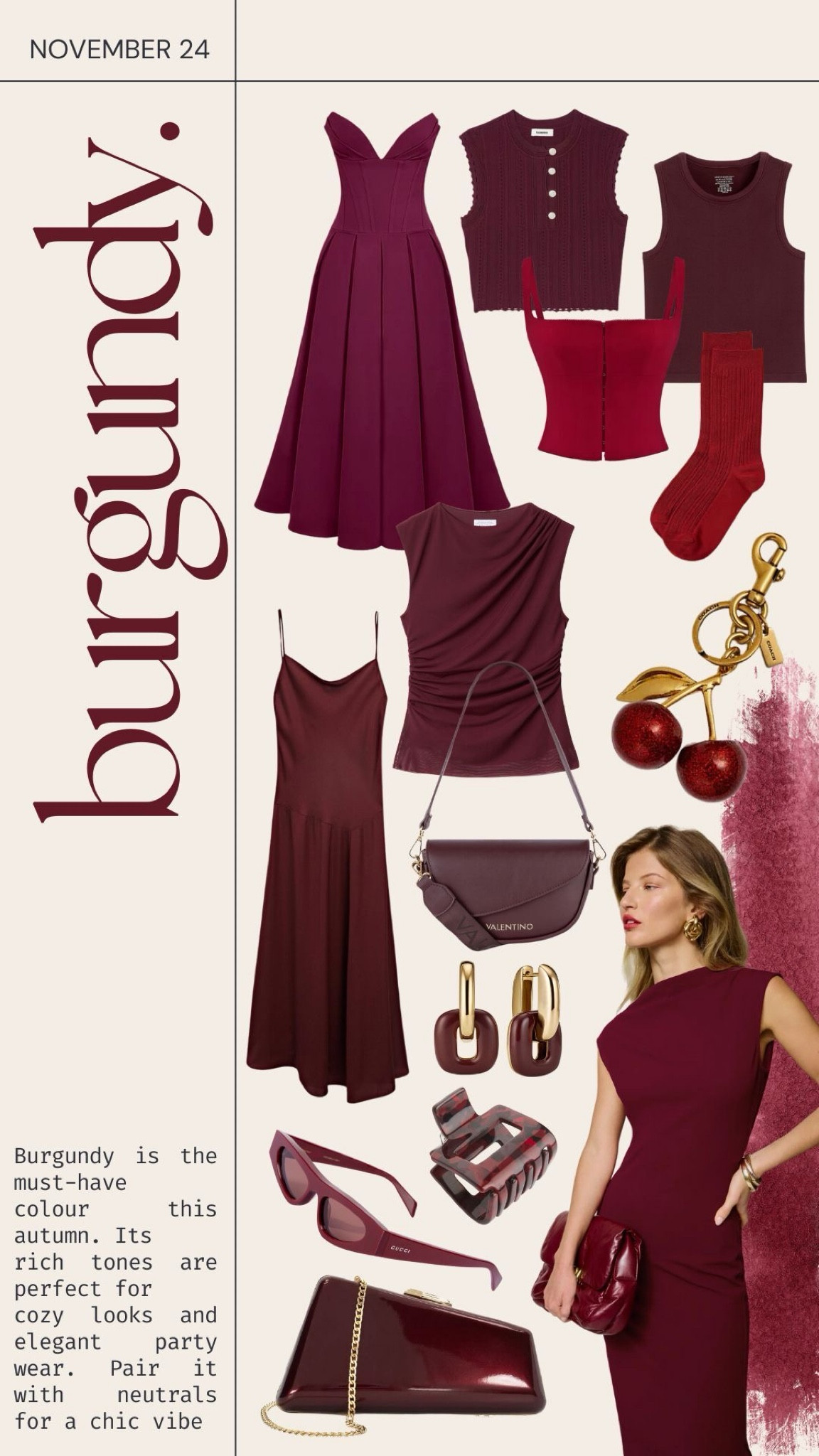 Loving burgundy for this Autumn 🍒

House of CB corset
Uniqlo socks
Reformation knit maxi dress
Gucci sunglasses
Sandro knitted vest
Dune asymmetric bag
Arket claw clip
Arket ribbed tank
Massimo Dutti slip dress
and other stories cami
Valentino crossbody bag
Mejuri hoop earrings

#LTKwinter #LTKuk #LTKautumn