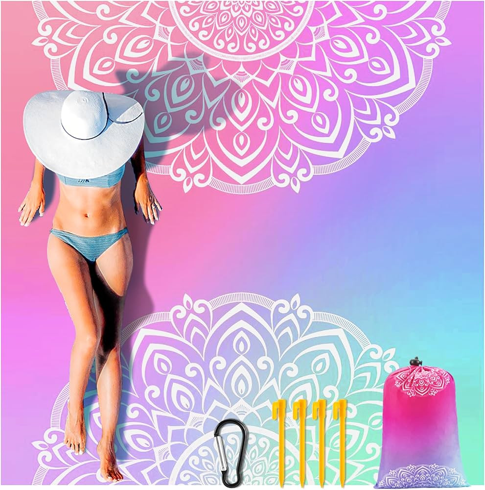 Beach Blanket Waterproof Sandproof Extra Large Beach Mat 79" X 83"/120"x108"for 1-8 Adults Quick ... | Amazon (US)