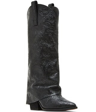 Steve Madden Sorvino-E Embossed Foldover Knee High Western Boots | Dillard's | Dillard's