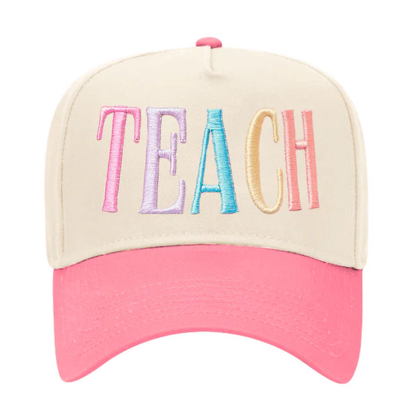 Teach 3D Puff Trucker Hat | Sprinkled With Pink
