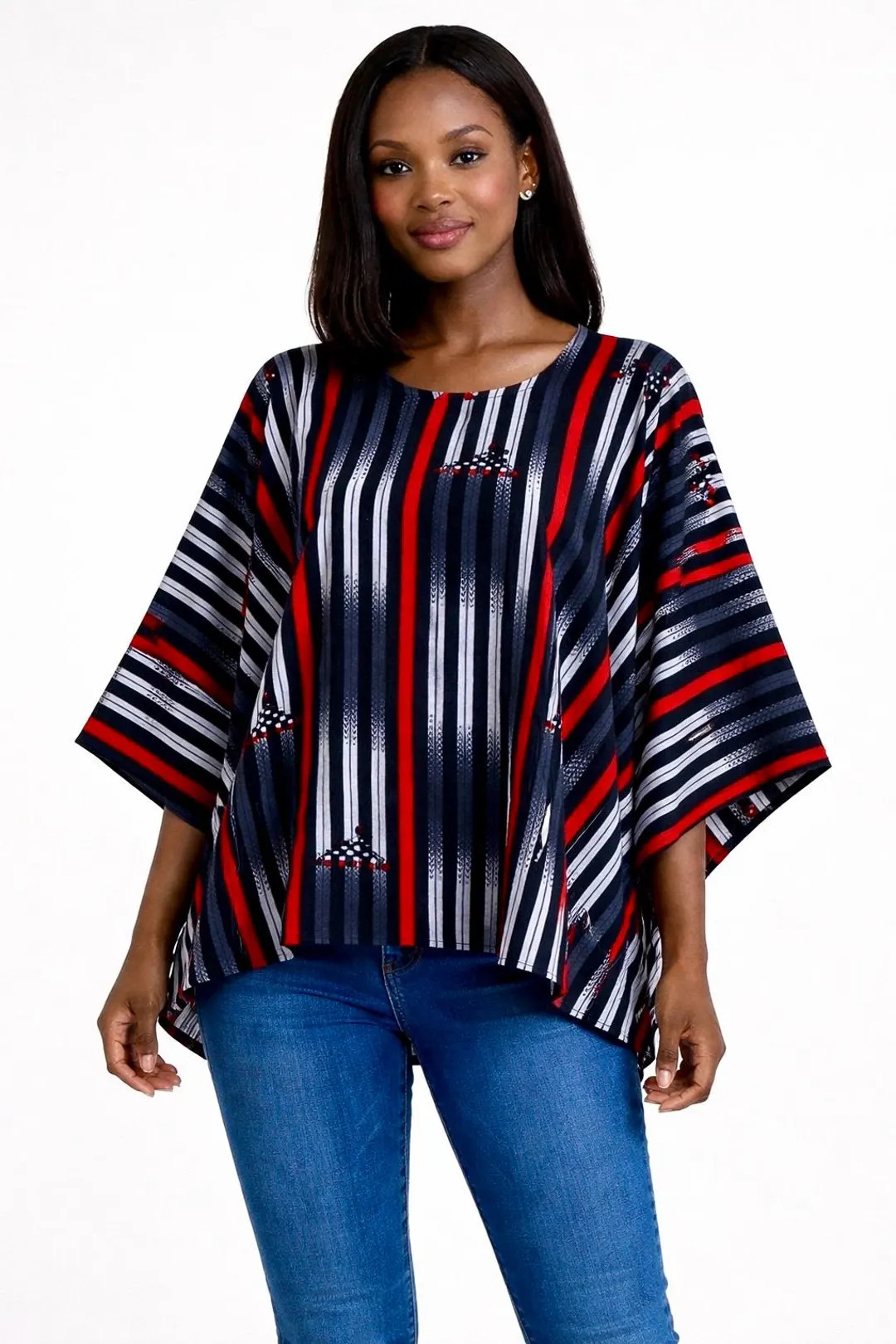 African Print Tunic Top, Loose Fit Kaftan Blouse, Dashiki Style Women's Top | Etsy (US)