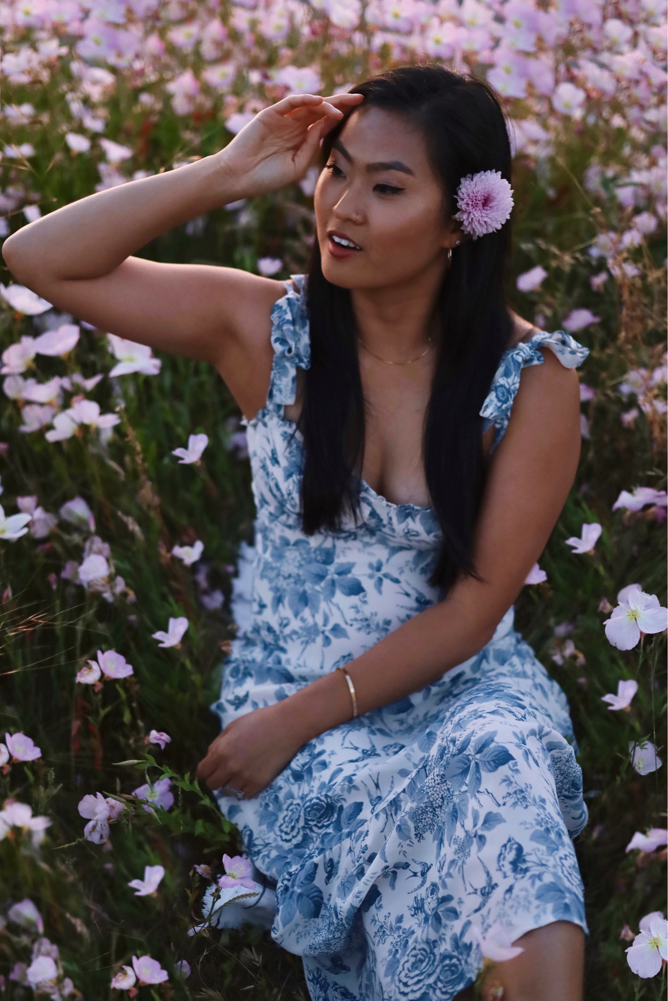 This blue and white porcelain print dress is a chic staple for summer! | Reformation Nikita Dress in Pompadour (4) | Wedding Guest Dress | Summer Dress 

#LTKwedding #LTKFind #LTKSeasonal