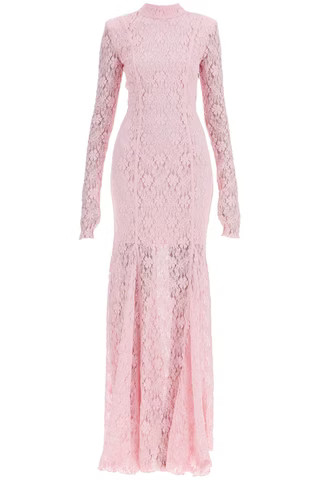 ROTATE long pink lace dress with open back for special occasions | Residenza725 US