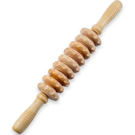 Loghot Manual Wooden Fascia Massage Roller Trigger Points, Wood Therapy Muscle Roller Massage Stick | Walmart (US)