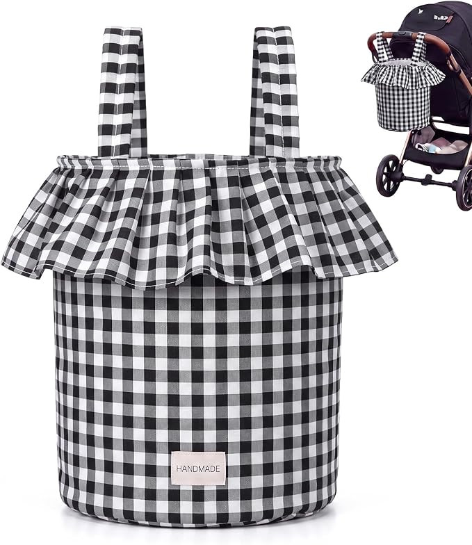 Abbylike Ruffle Stroller Bag with Removable Handles, Cotton Stroller Organizer with Waterproof Li... | Amazon (US)