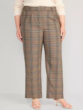 Extra High-Waisted Pleated Taylor Trouser Wide-Leg Pants for Women