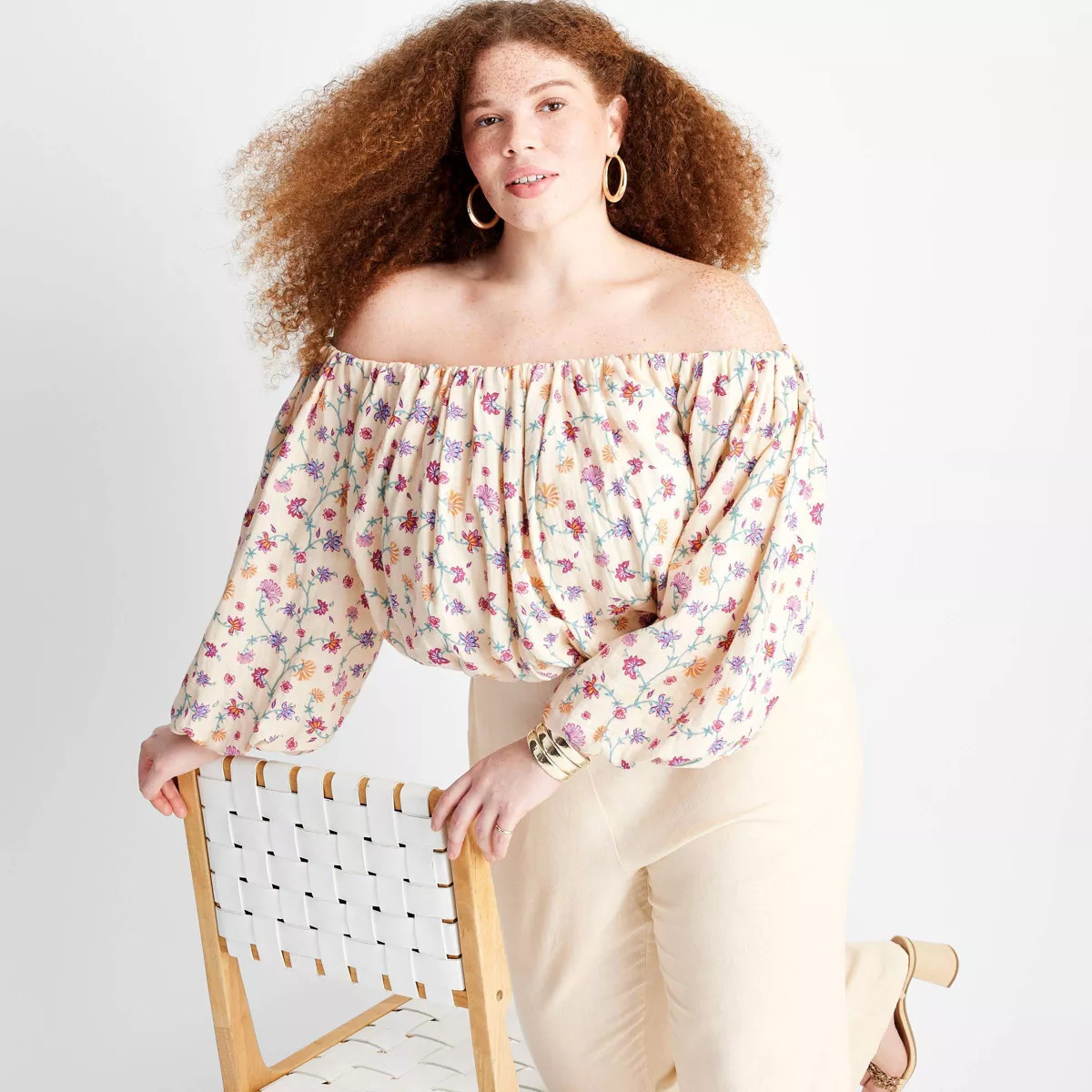 Women's Balloon Off the Shoulder Crop Top - Future Collective™ with Jenny K. Lopez | Target