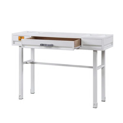 Industrial White Work Desk With 1 Drawer And Textured Panel - Office Decoration Industrial-style For Workspace Furniture | Wayfair North America