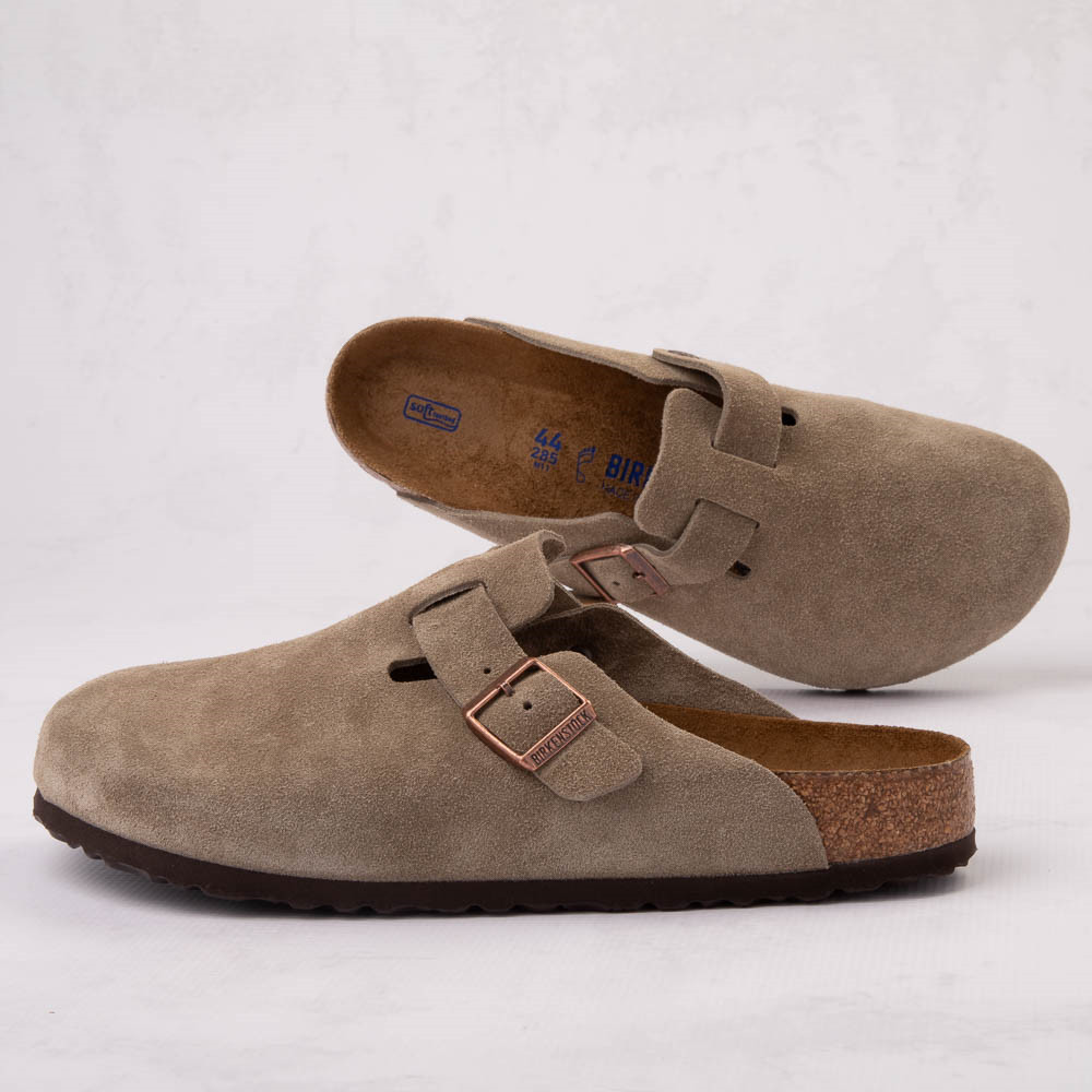 Mens Birkenstock Boston Soft Footbed Clog - Taupe | Journeys