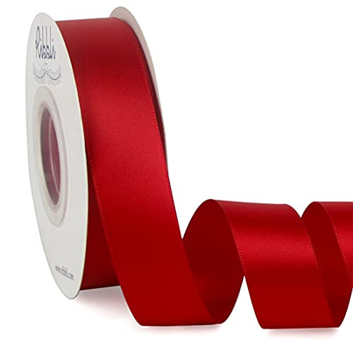 Ribbli Double Faced Red Satin Ribbon,1” x Continuous 25 Yards,Fabric Ribbon Use for Bows Bouquet,Christmas Gift Wrapping,Floral Arrangement | Amazon (US)
