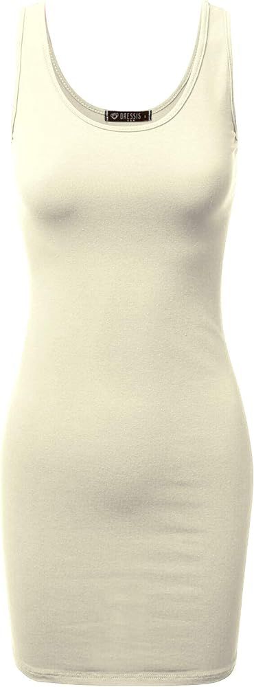 Doublju Women's Basic Scoop Neck Sleeveless Bodycon Mini Tank Dress | Amazon (US)