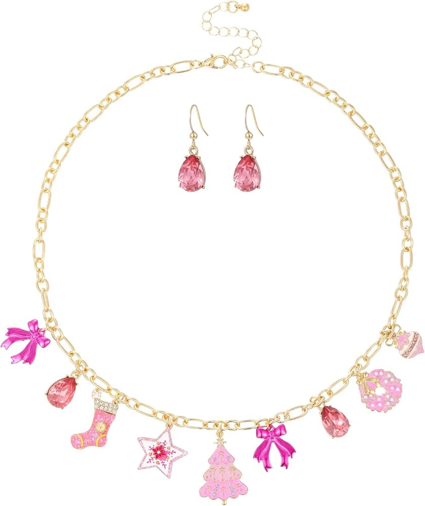Madison Tyler Christmas Layered Necklace Set for Women | Statement Jingle Bells Jewelry | Dangle ... | Amazon (US)