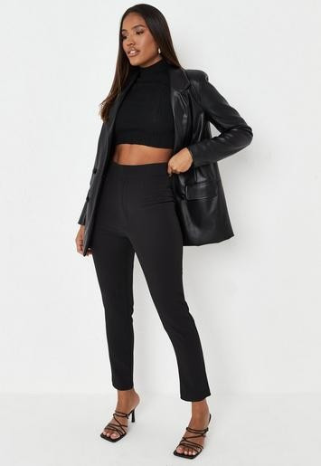 Missguided - Black Tailored Cigarette Trousers | Missguided (UK & IE)
