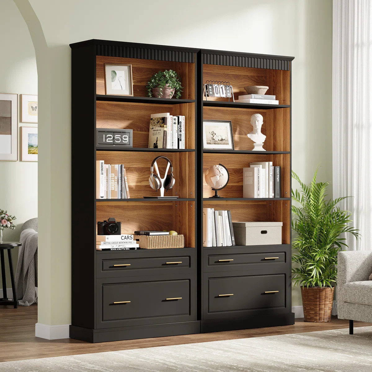 Bookcase With File Cabinet Drawers(Set Of 2) | Wayfair North America
