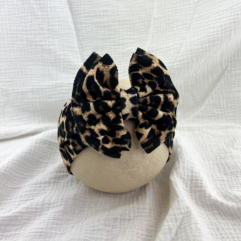 Leopard Headwrap - Leopard Bow - Pull Proof - Permanently Sewn - Big Bow - Clip - Messy Bow - Ets... | Etsy (US)