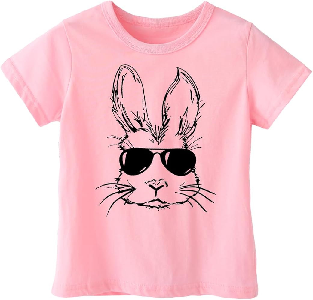 Easter Shirt for Toddly Boy Girls Kids, Happy Bunny Toddler T-Shirt, Spring Egg Hunt Kids Tee, 2-... | Amazon (US)