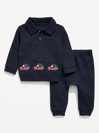 Long-Sleeve Collared Ribbed Top and Pants Set for Baby | Old Navy (US)