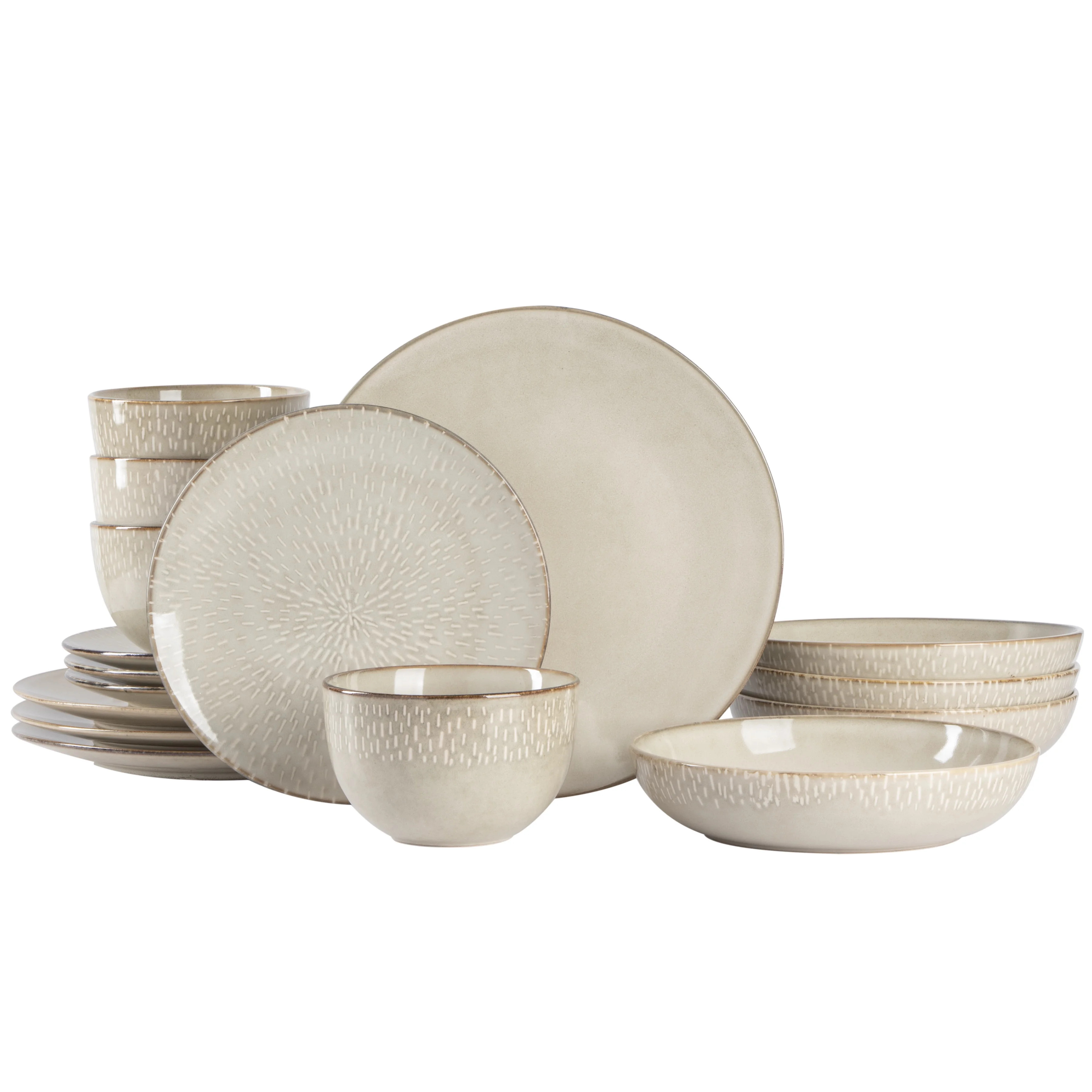 Gibson Elite Matisse 16-Piece Dinnerware Set - Taupe | Walmart (US)