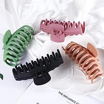 SHALAC Large Hair Claw Clips for Thick Hair 4 PCS , Strong Hold Perfect for Women, Barrettes for ... | Amazon (US)
