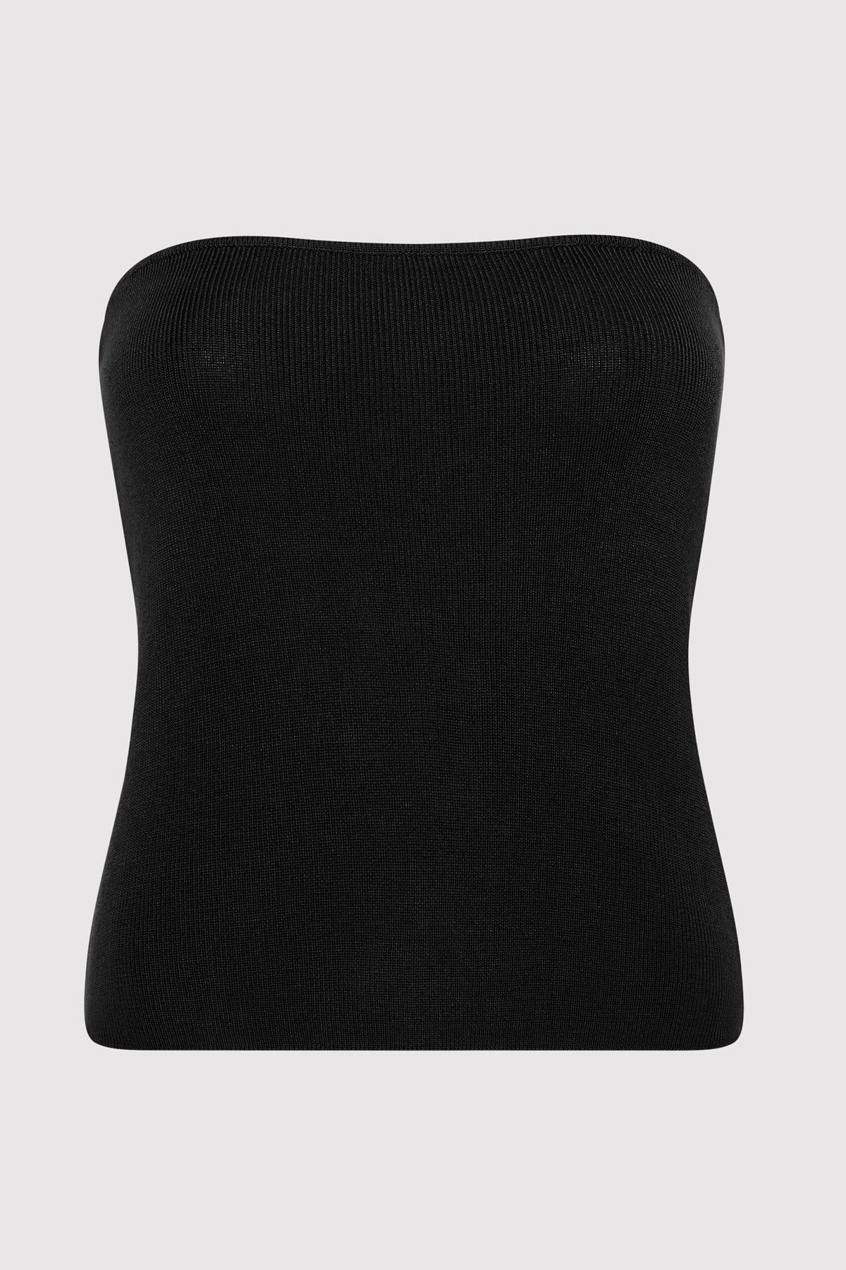 90s Strapless Knit Top - Black | St. Agni