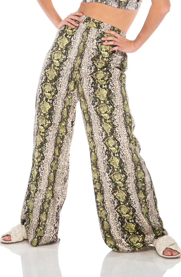 AFRM Vio Satin Wide Leg Pajama Pants | Nordstrom | Nordstrom
