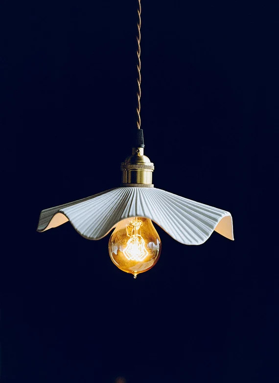 Vintage Japanese Style Ceramic Wave Shape Pendant Light - Etsy | Etsy (US)