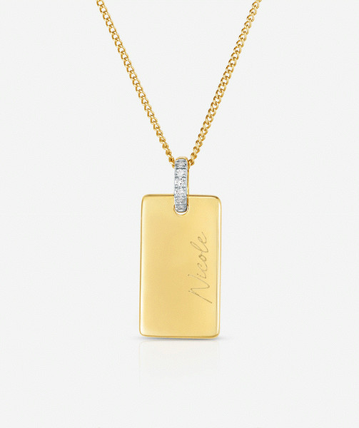 Engravable Rectangle Pendant Necklace | Ring Concierge