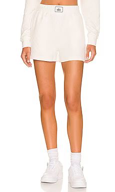 alo Quilted Arena Boxing Short in Ivory from Revolve.com | Revolve Clothing (Global)