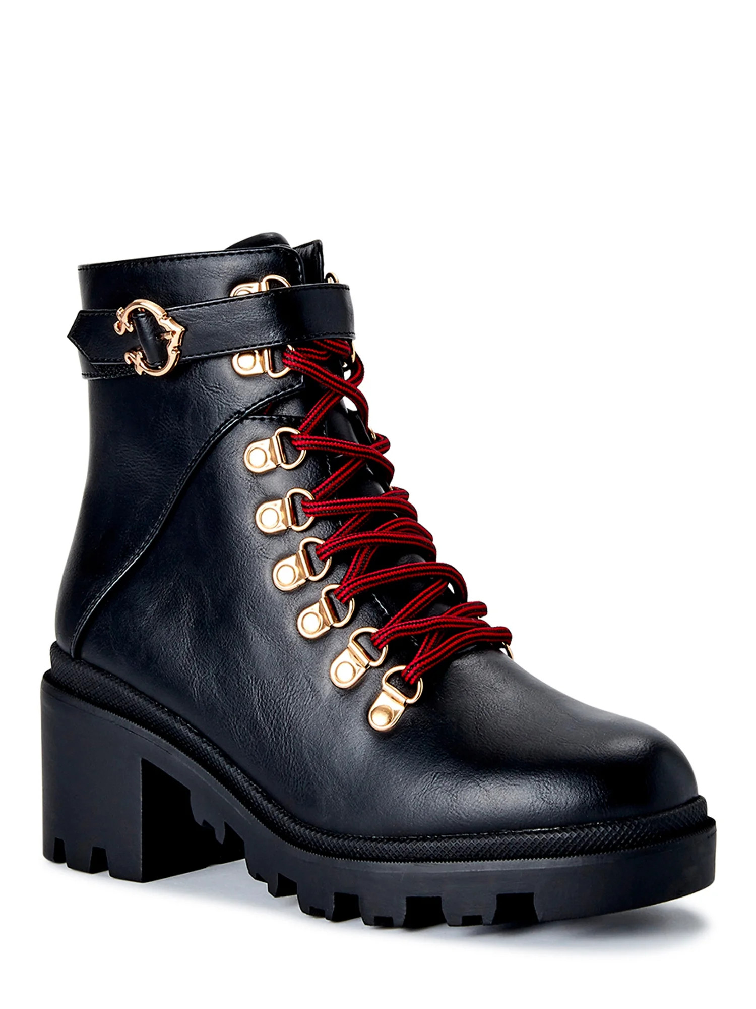 C. Wonder Women's Laney Lug Sole Lace Up Boots | Walmart (US)