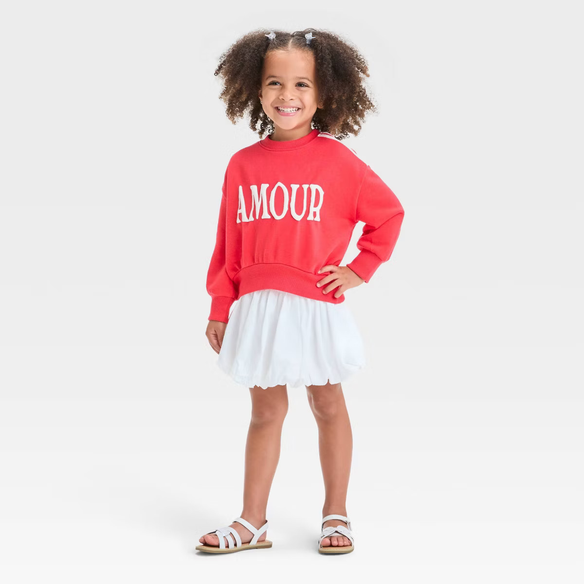 Grayson Mini Toddler Girls' Amour French Terry Sweatshirt - Red | Target
