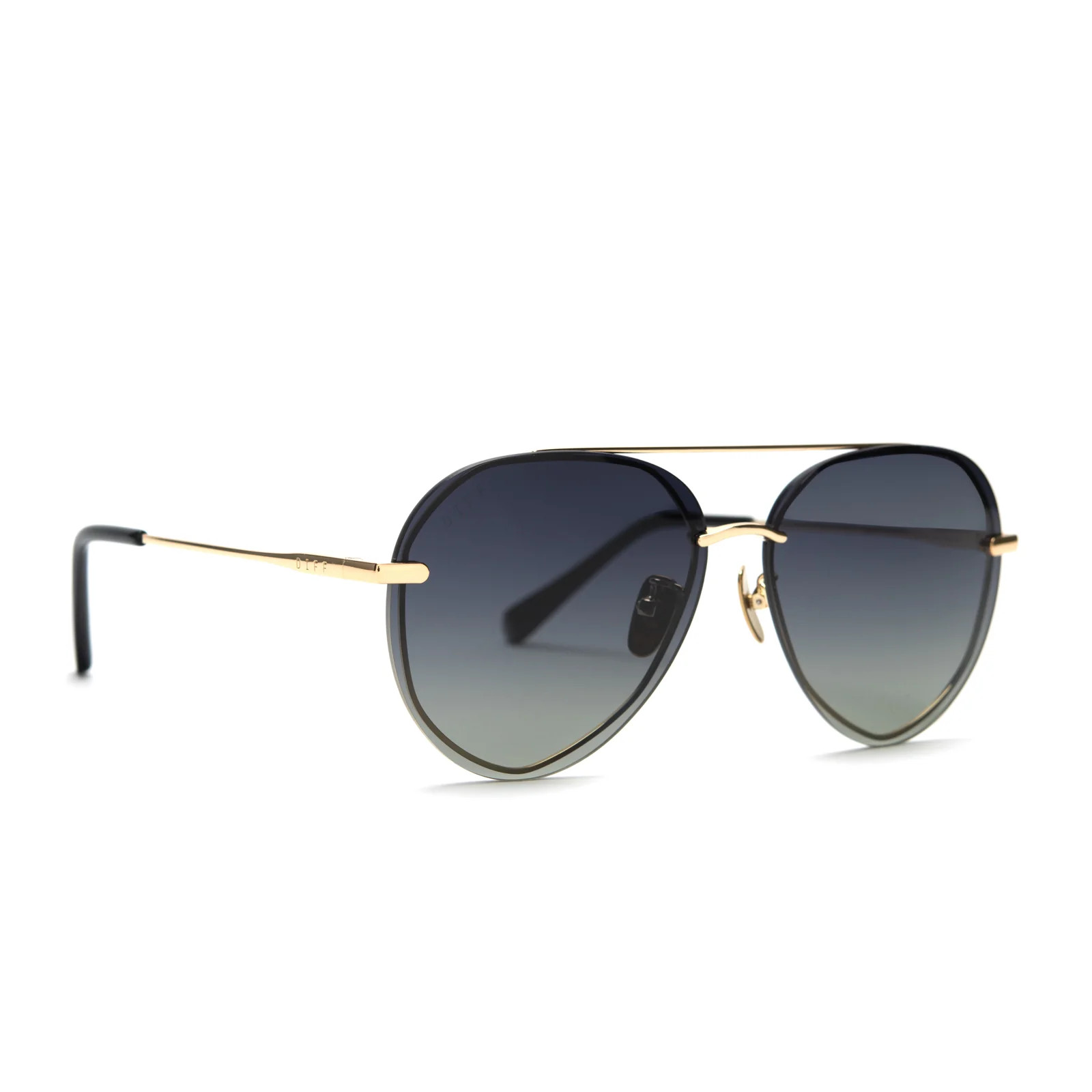 LENOX - GOLD, BLACK + GREY GRADIENT POLARIZED SUNGLASSES | DIFF Eyewear