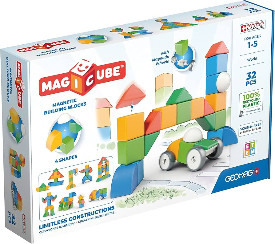 Geomag MagiCube Magnetic Blocks for Toddlers & Kids Ages 1-5 | Swiss-Made STEM Building Toy Sets ... | Amazon (US)