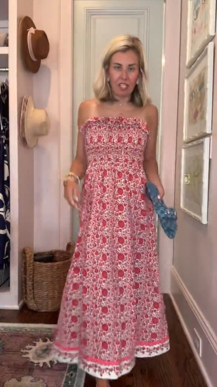 I don’t always love a strapless dress but this one is really good and stays in place!! I’m in a small and 7 sandal (size 1 down). 

*code Catherine20 at Allie + Bess

#LTKdayinmylife #LTKootd #LTKmomlife