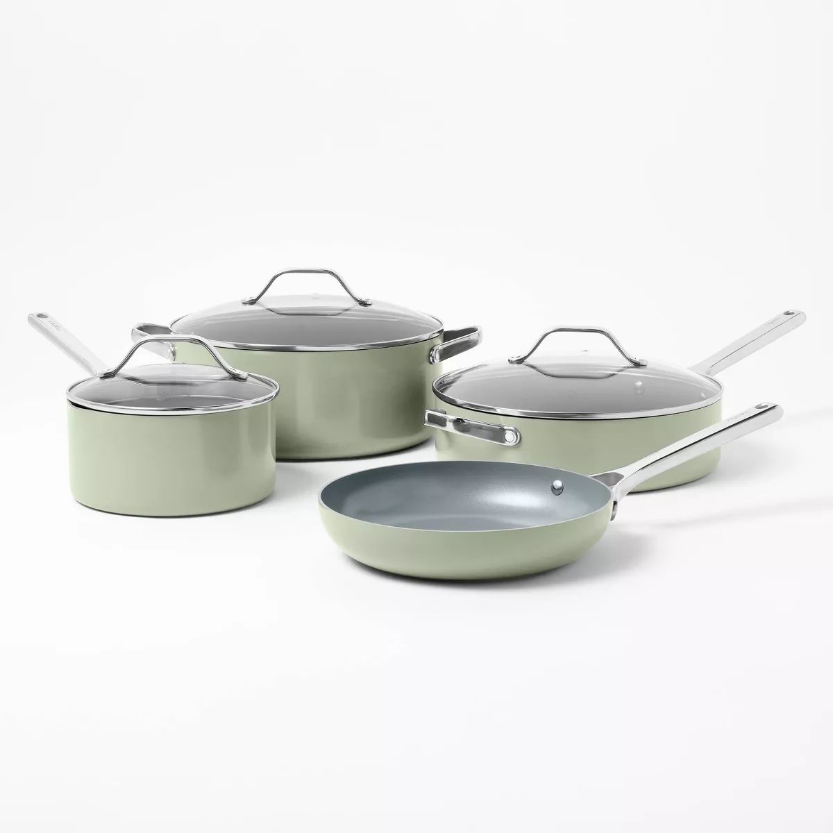 7pc Nonstick Ceramic Coated Aluminum Cookware Set - Figmint™ | Target