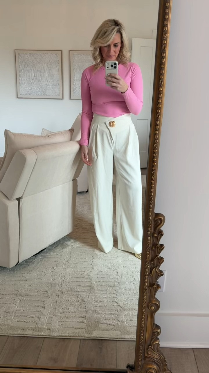 An affordable outfit I’ve been loving lately 🤍 The pink + cream combo feels so fresh for spring and these are pieces you’ll wear on repeat. 

 