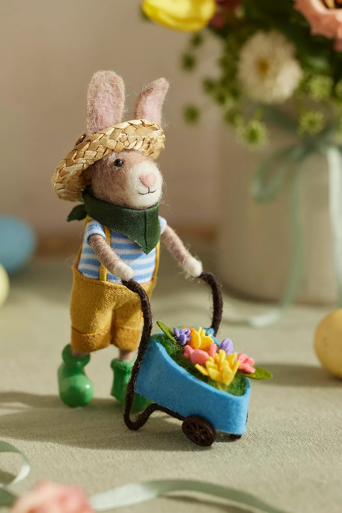 Wheelbarrow Bunny Felt Critter | Anthropologie (US)