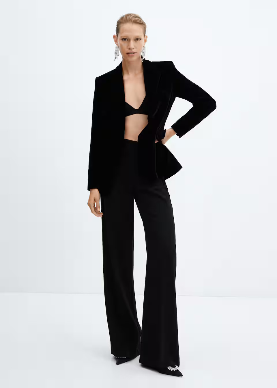 Velvet blazer -  Women | Mango USA | MANGO (US)