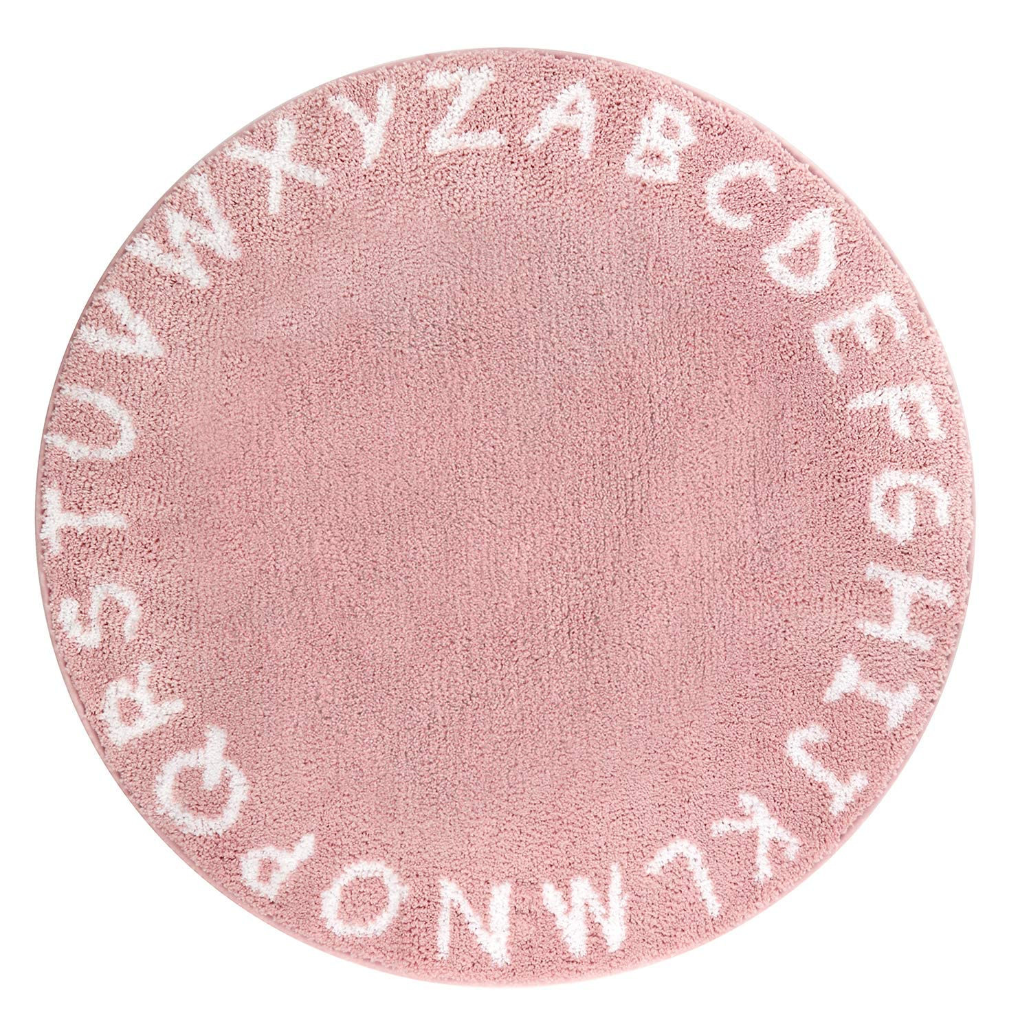 Lahome ABC Pink Round Rug for Girls Bedroom - 3ft Washable Small Classroom Rug Non Slip Alphabet ... | Amazon (US)