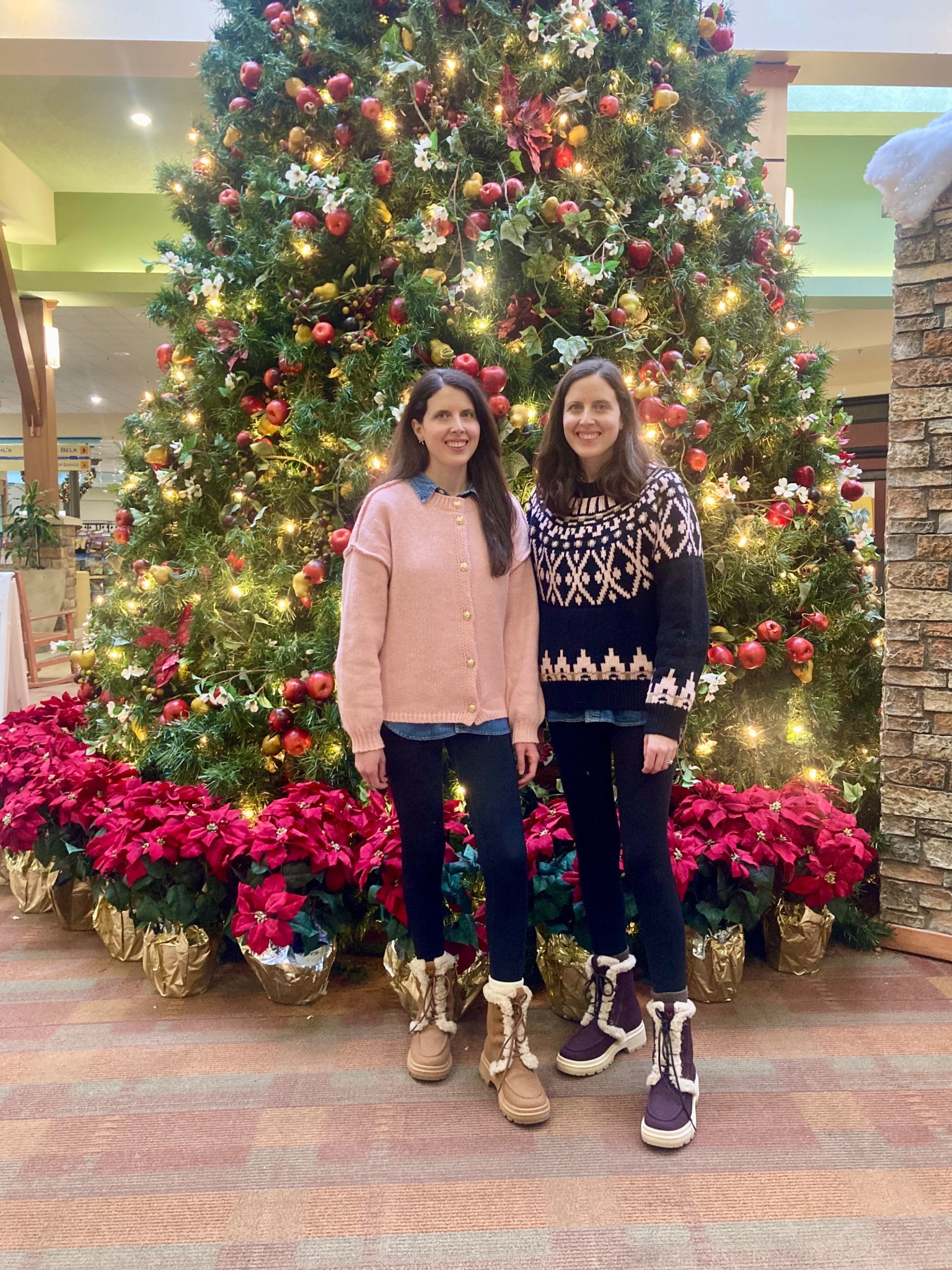 Fair isle sweater, holiday sweater, cardigan sweater, fur boots, winter boots, cozy outfit, Winter outfit 

#LTKHoliday #LTKdayinmylife #LTKootd