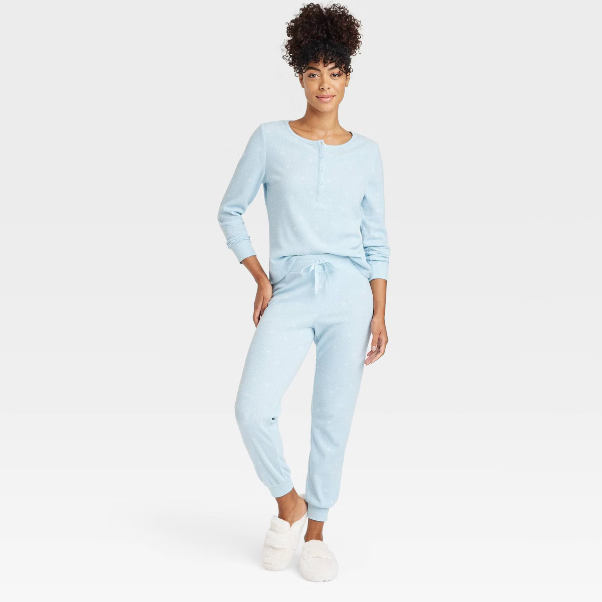Women's Thermal Long Sleeve Henley Top and Jogger Pants Pajama Set - Auden™ | Target