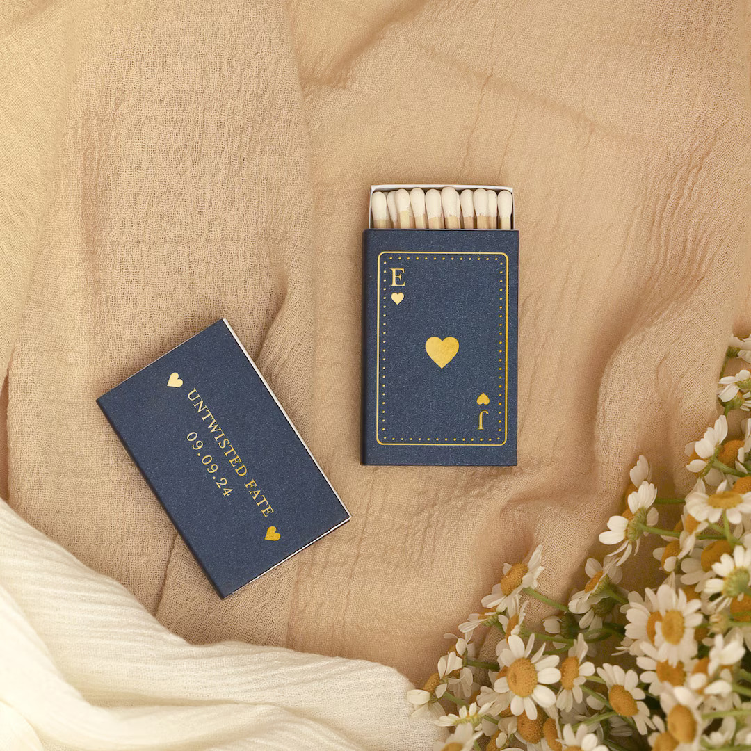 Initial Monogram Playing Card Personalized Classic Match Boxes - Favors, Party Favors, Custom Foi... | Etsy (US)