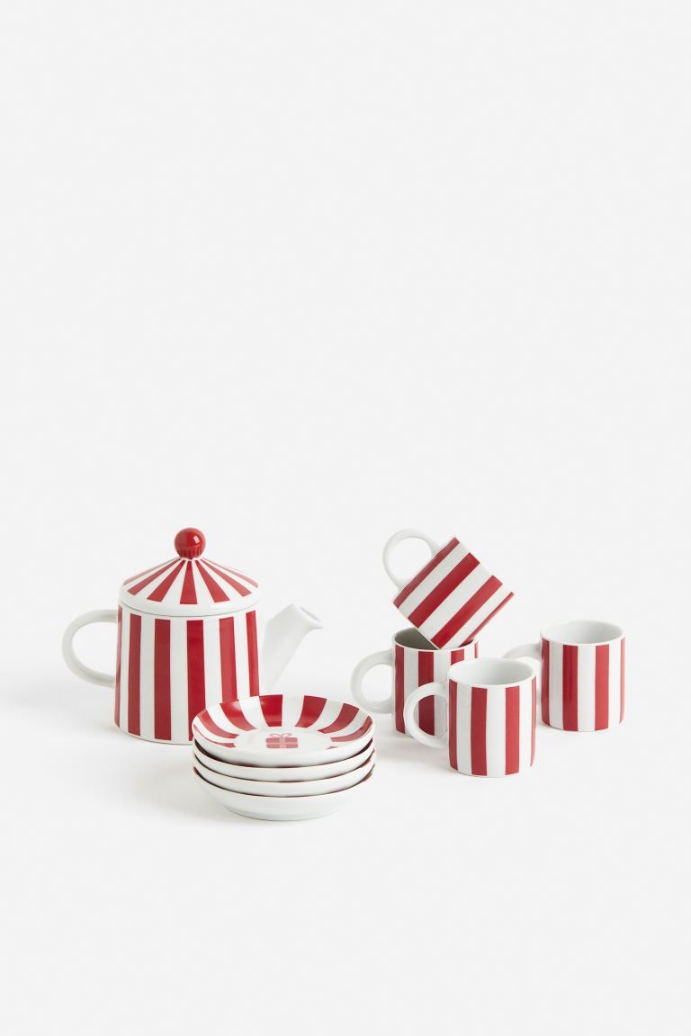 Patterned Tea Set - Red/striped - Home All | H&M US | H&M (US + CA)