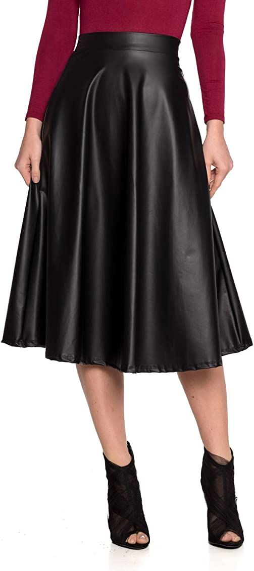Women's J2 Love Faux Leather Flare Skirt | Amazon (US)